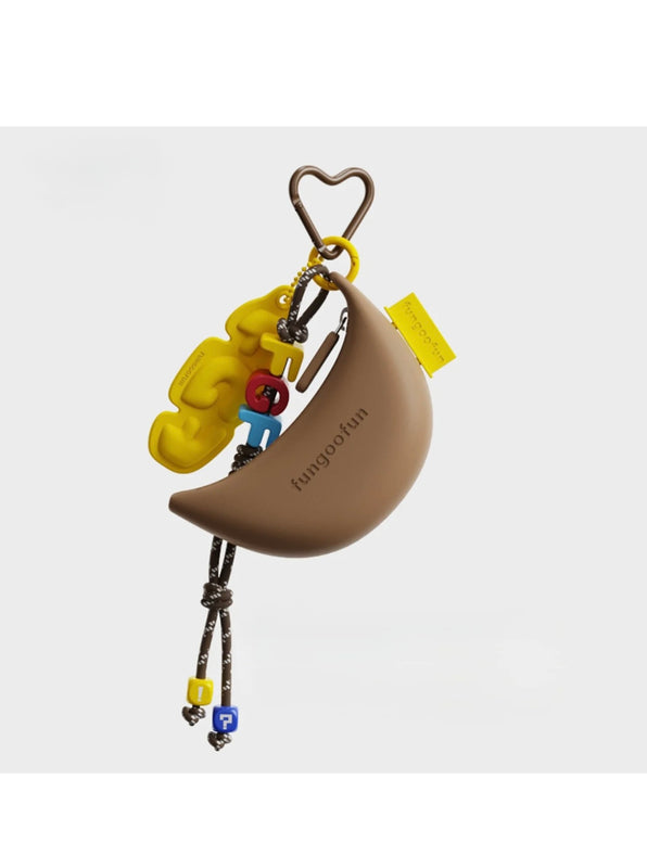 Le MARKET'FUN - porte-clé lune assorti Fungoofun, coloris blanc