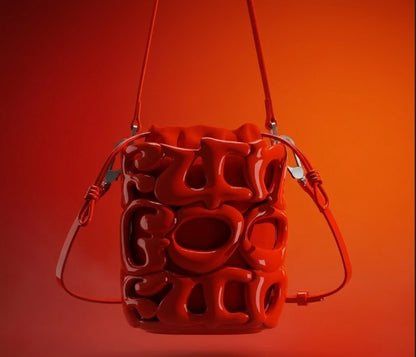 Le ALPHA - sac bucket vernis Fungoofun, mise en situation lifestyle