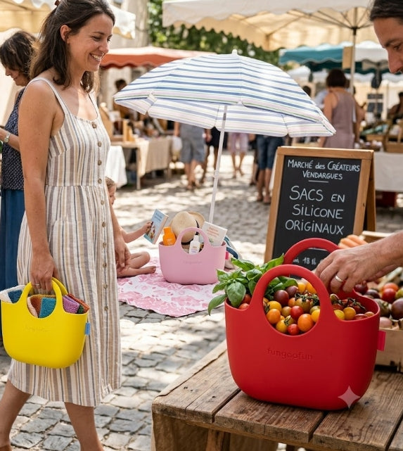 Le LOOPY sac cabas rond Fungoofun - mise en situation lifestyle