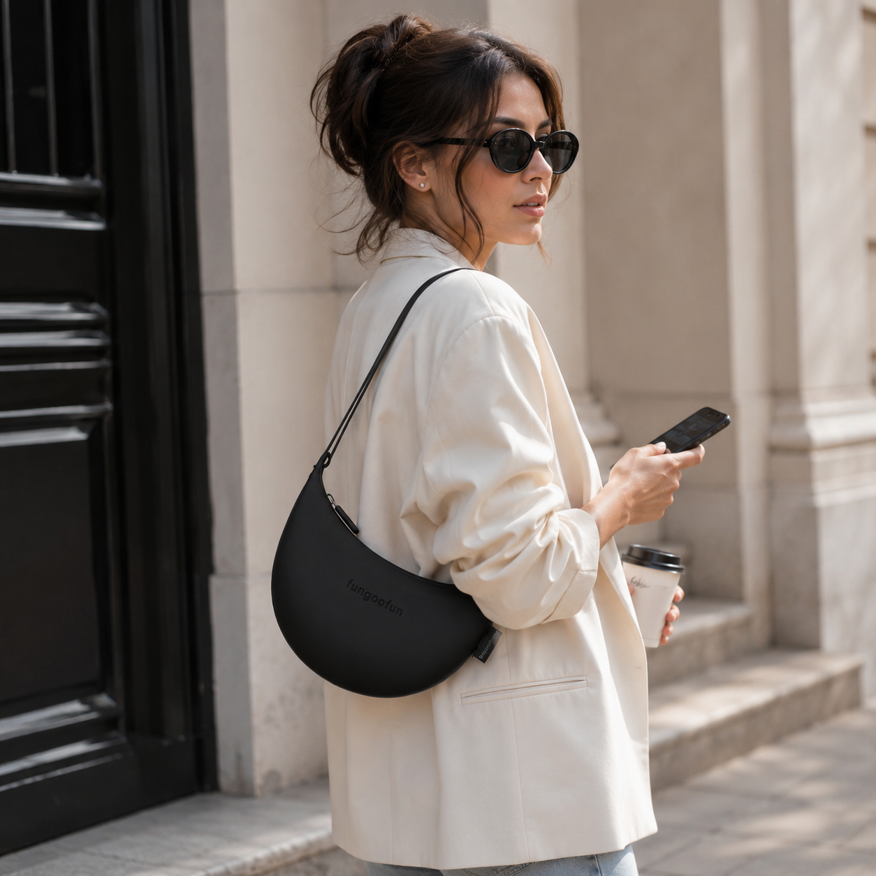 Sac bandoulière DEMI-LUNE Fungoofun en situation – vue 17