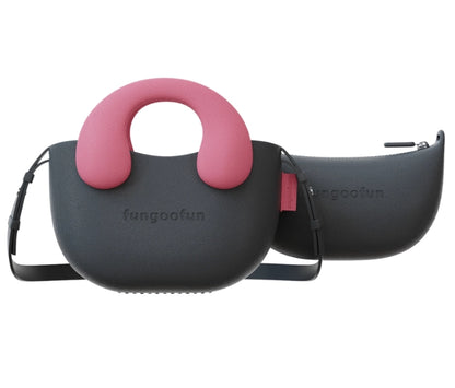Le DUCKY mini sac cabas rond Fungoofun coloris Noir - vue de face
