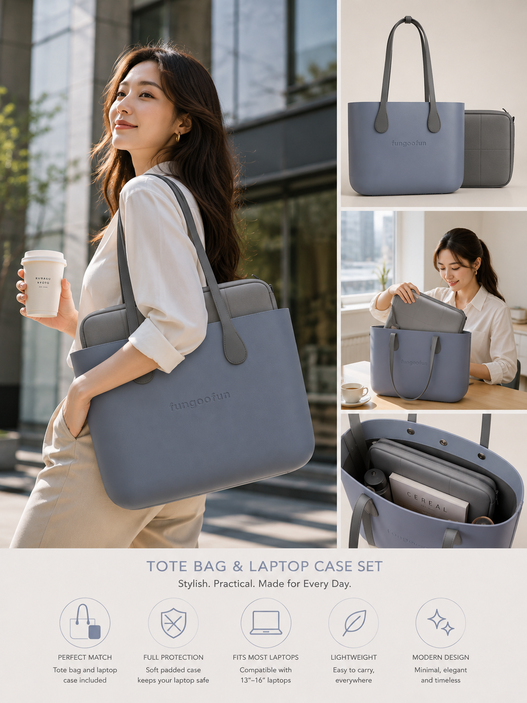 Grand cabas CANDY avec pochette Fungoofun – vue produit 3
