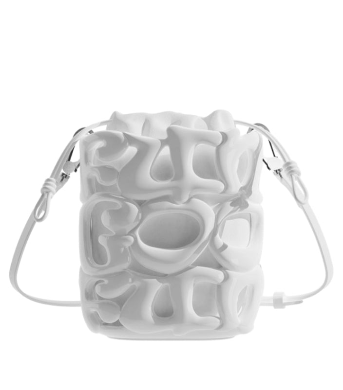Le ALPHA - sac bucket vernis Fungoofun, coloris blanc