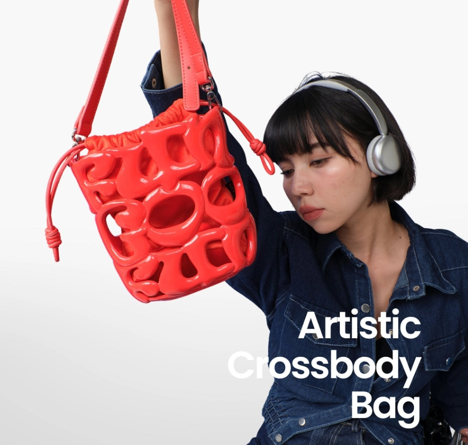 Le ALPHA - sac bucket vernis Fungoofun, coloris rouge