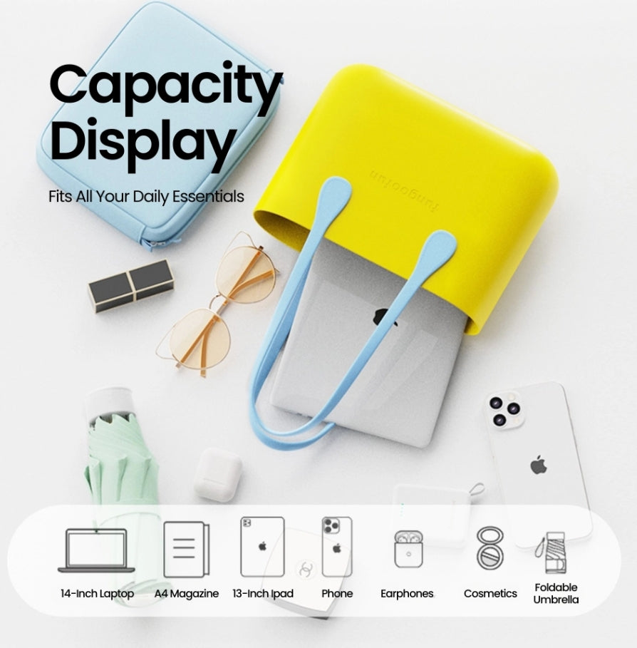 Le CANDY duo sac cabas et pochette Fungoofun coloris Jaune - vue 3