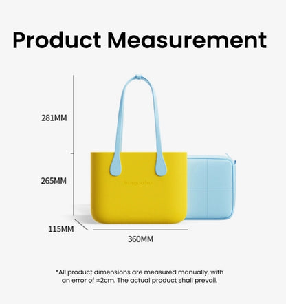 Le CANDY duo sac cabas et pochette Fungoofun coloris Jaune avec dimensions